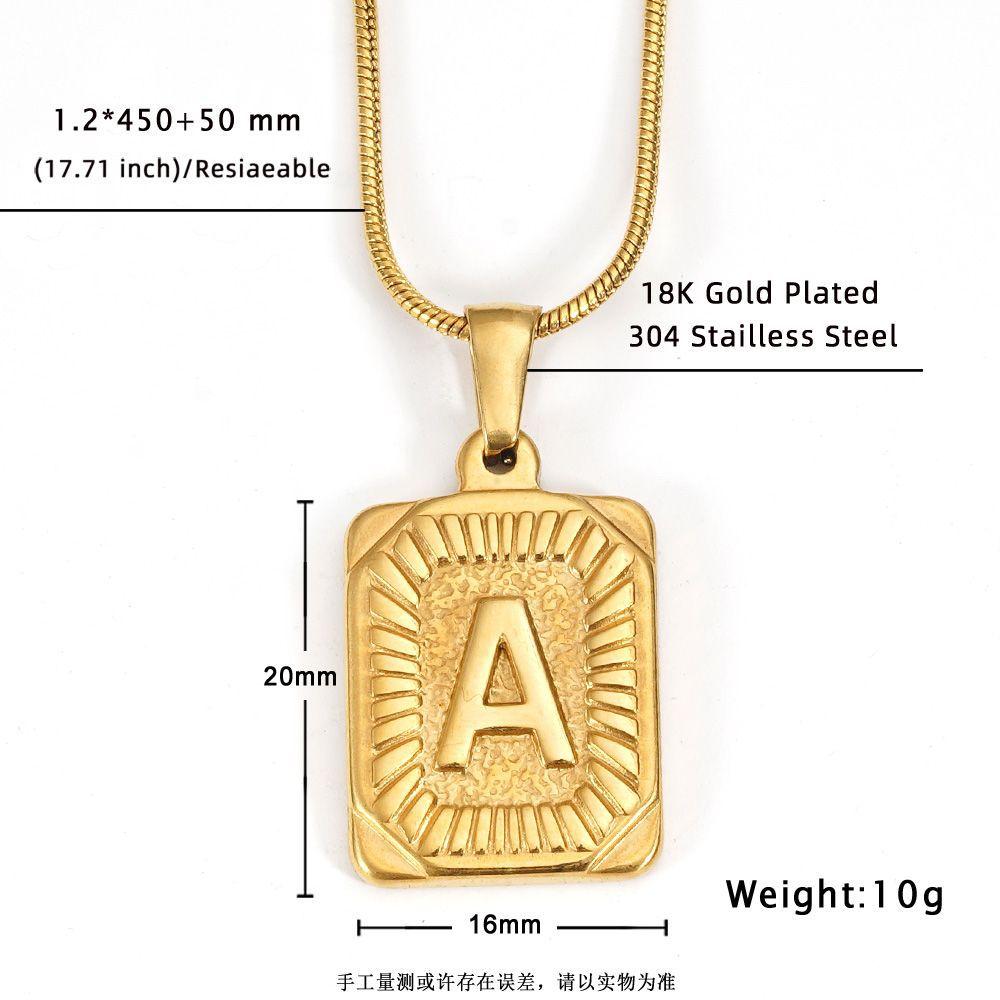 European and American 18K gold stainless steel snake bone chain letter necklace titanium steel letter pendant necklace popular jewelry