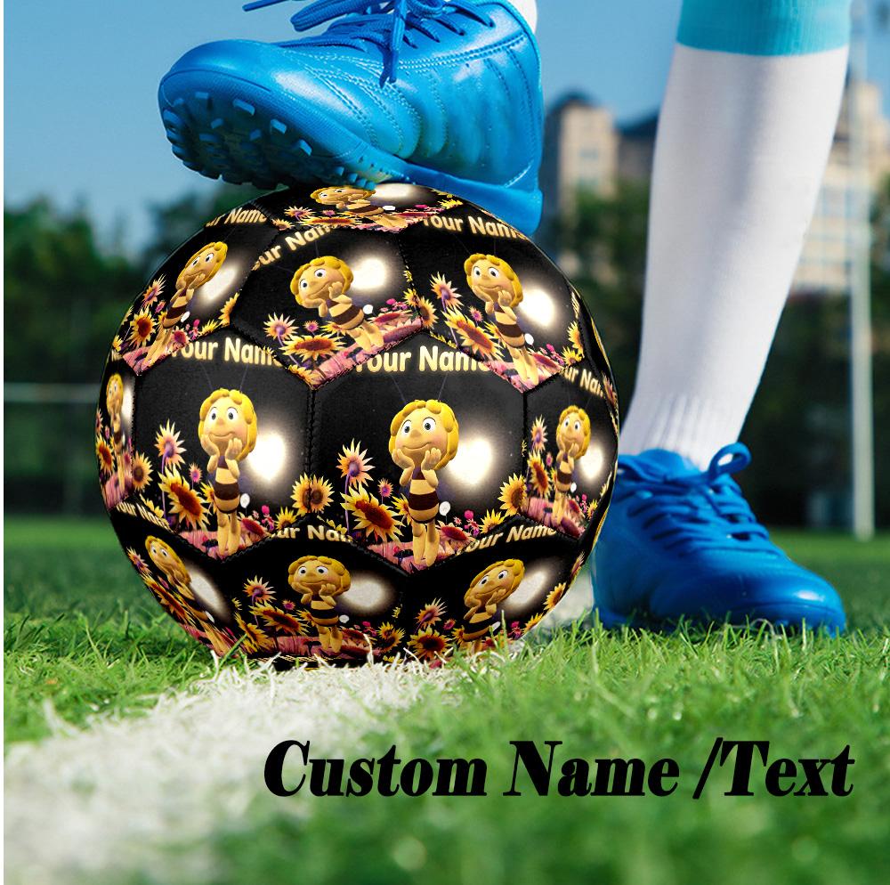 Custom Text Size 5 Soccer Ball, Standard Match Football For OutdoorDie Biene Maja