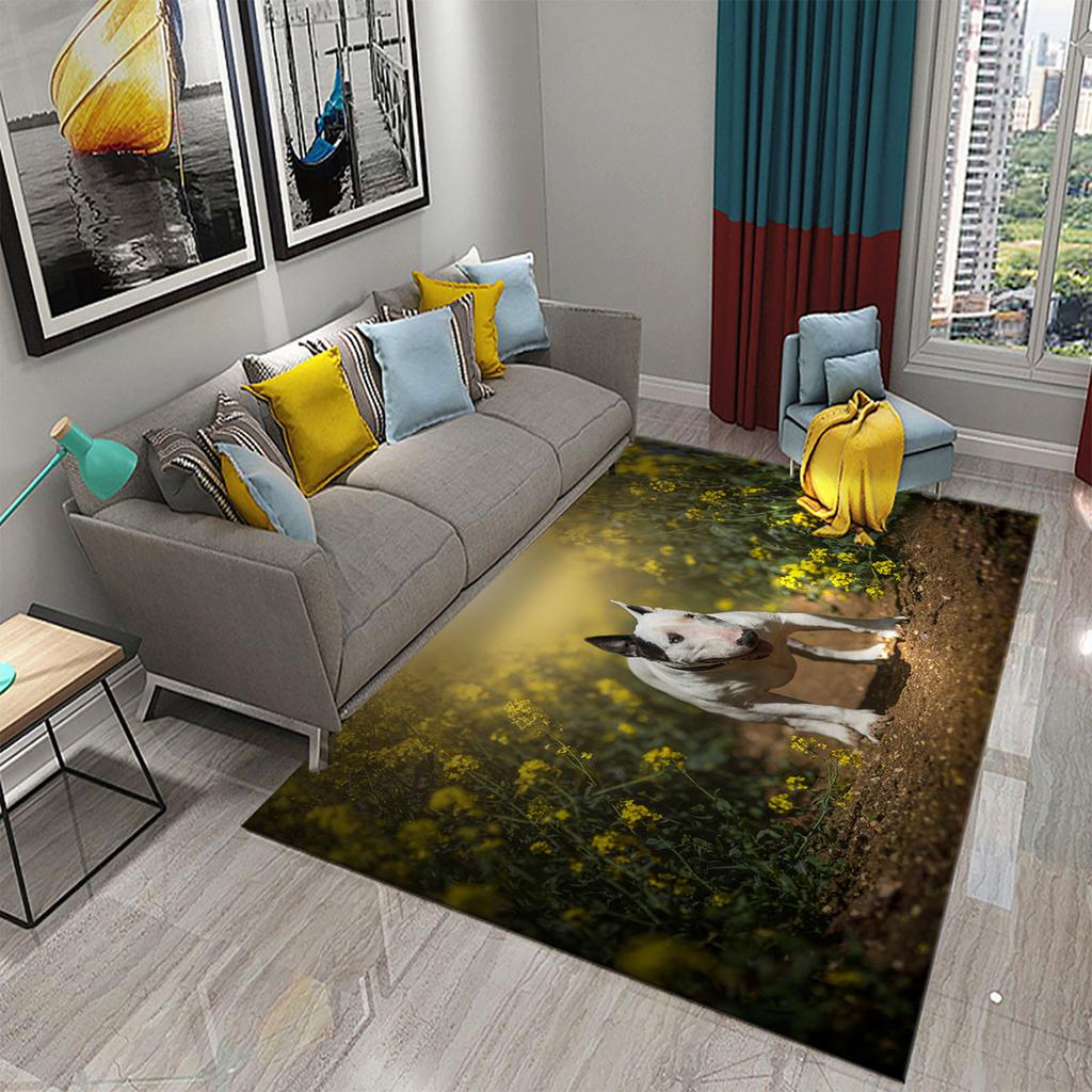 Rutschfeste Bodenmatte für Badezimmer, Küche, Balkon, Wohnzimmer, Schlafzimmer, Bodenteppich, niedlicher englischer Bulldoggen-Teppich