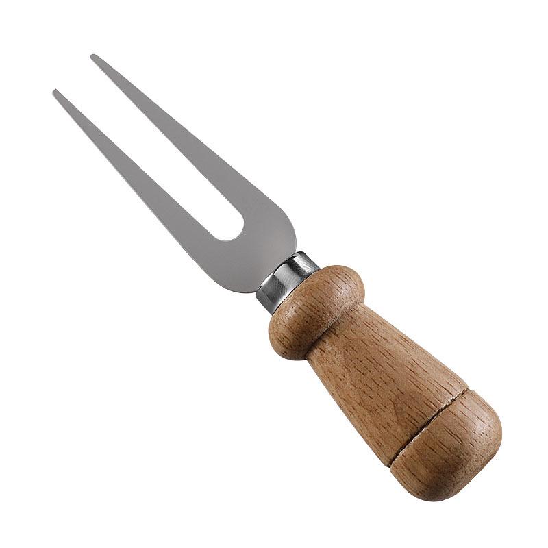 Stainless Steel Cheese Knife Set with Rubber Wood Handles