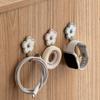 3Pcs Plastic Key Holder Wall-Mounted Wall Hangers Creative Cute Flower Utility Hooks  Bathroom