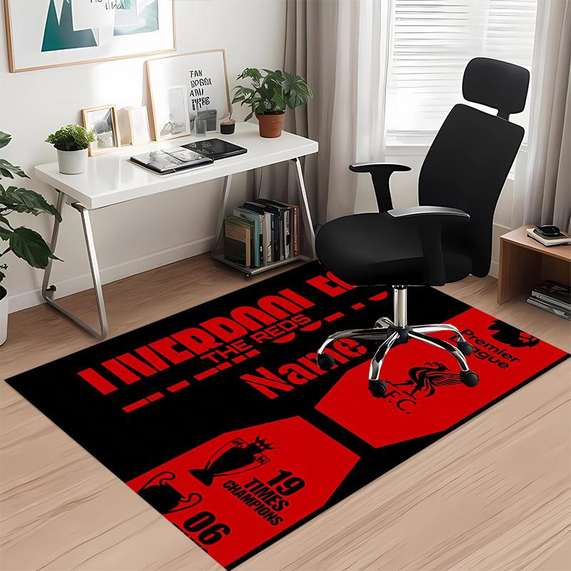 Custom Name Liverpool Football Club Printed Carpet Rug For Office Chair Living Room Bedroom Kitchen Room Decor Gifts