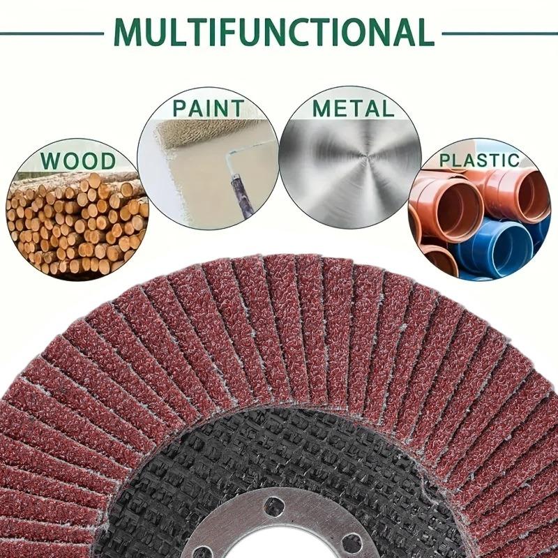 5/1PCS Red Sand Flap Discs 40 60 80 120 Grit Grinding Disc For Angle Grinder Polishing Pads Sanding Wheel Grinding Welding Tools