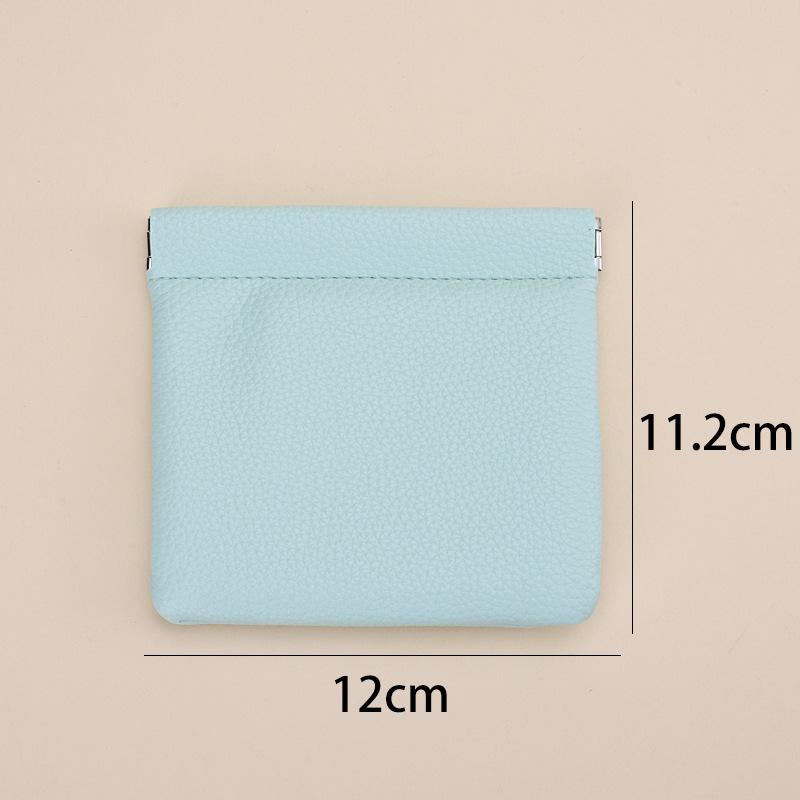 2025 Lychee Grain PU Coin Purse with Automatic Closure - Multipurpose Pouch for Cosmetics, Jewelry, Lipstick, and Accessories