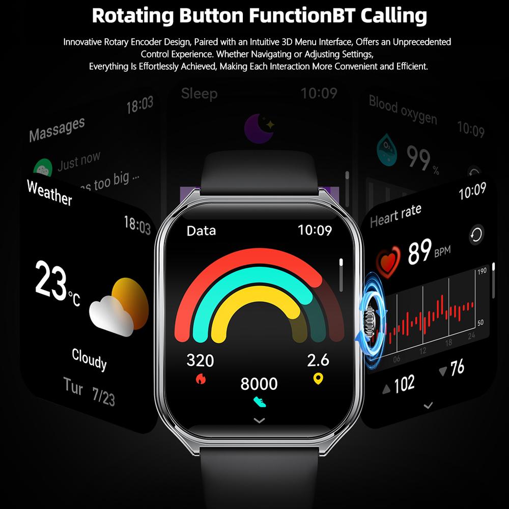 New Ultra Thin Smart Watch Men AMOLED Ultra HD Heart Rate Sports Bracelet Always Display Time BT Calling Smartwatch