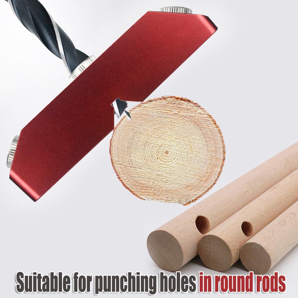 Red 30/45/90 Degree Hole Puncher Pocket Hole Jig with Horizontal Bubble Level Suitable for Punching Holes in Corners/Round Rods