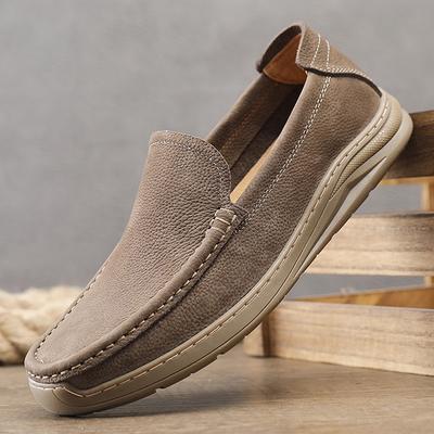 High Quality Men Casual Genuine Leather Loafers Slip On Business Office Shoes All-match Designer Walking Comfort Driving Shoes