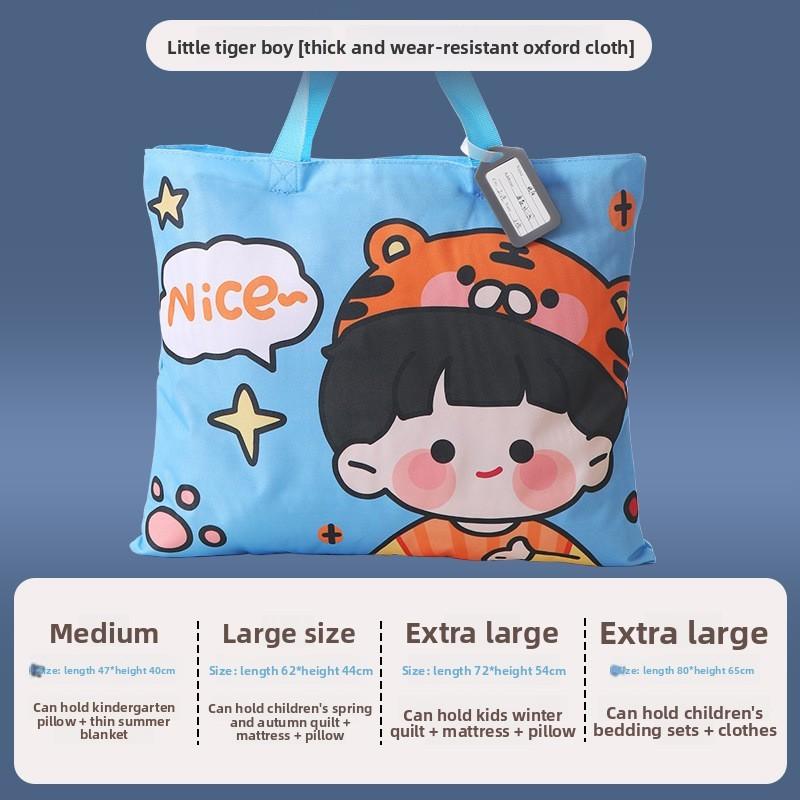 Toddler Cartoon Quilt Storage Bag With Waterproof Oxford Fabric For Bedroom And Travel Use