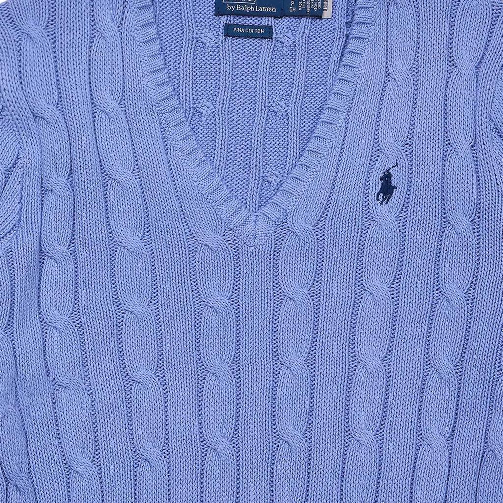 Polo Ralph Lauren FW25 V-Neck Long Sleeve Solid Color Cable Knit Sweater Women sweater WMPOSWENC021357-400