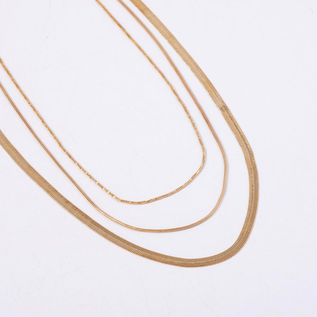 European and American simple fashion temperament light luxury multi-layer metal chain necklace cold wind ins versatile item decoration