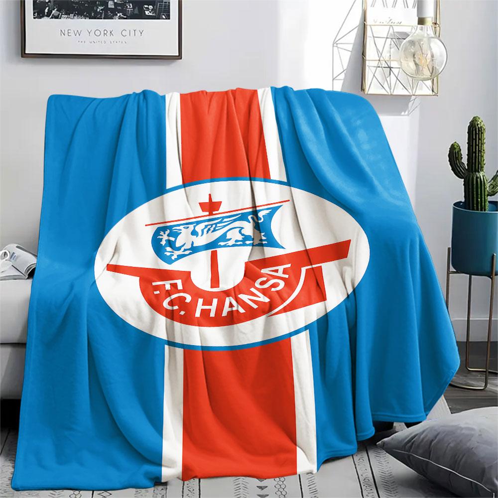 1PC FC Hansa Rostock Patterned Flannel Blanket Suitable For All Seasons for Home Decor Warmth and Comfort Gifts Holiday Present