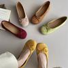 Evening Wind Bow Red Flats Ballet Shoes 2025 Ladyshoes French Retro Soft-soled Single Shoes Silver Women's Shoes