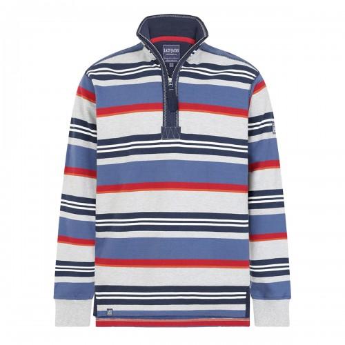 Lazy Jacks Mens Striped Quarter Zip Sweatshirt