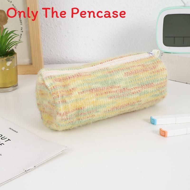 Plush Cartoon Pen Case With Large Capacity For Girls Stationery Storage