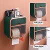 Toilet Paper Holder Without Drilling Tissue Box Wall-Mounted Paper Storage Box Roll Toilet Paper Holder Bathroom Accessories