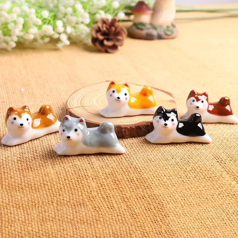 1/5pcs Cute Cat Dog Spoon Fork Rest Tableware Storage Cutlery Stand Chopsticks Holder Ceramic Knife Racks Kitchen Tablewares