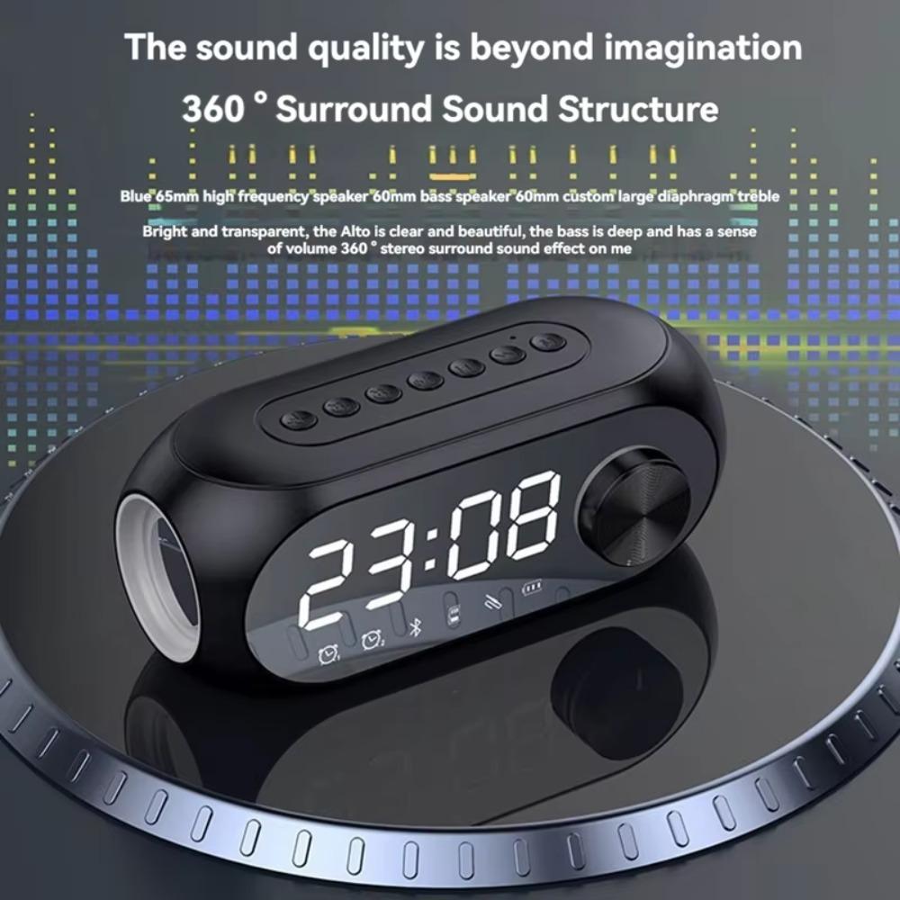 360° Surround Sound Alarm Clock Radio FM Radio Wireless Mini Woofers Bluetooth Speakers  Home Use