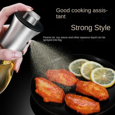 304 Stainless Steel Oil Cooking Kitchen Press Spray Glass Bottle for Restaurant Bottle Perfect for Healthy Cooking and Baking