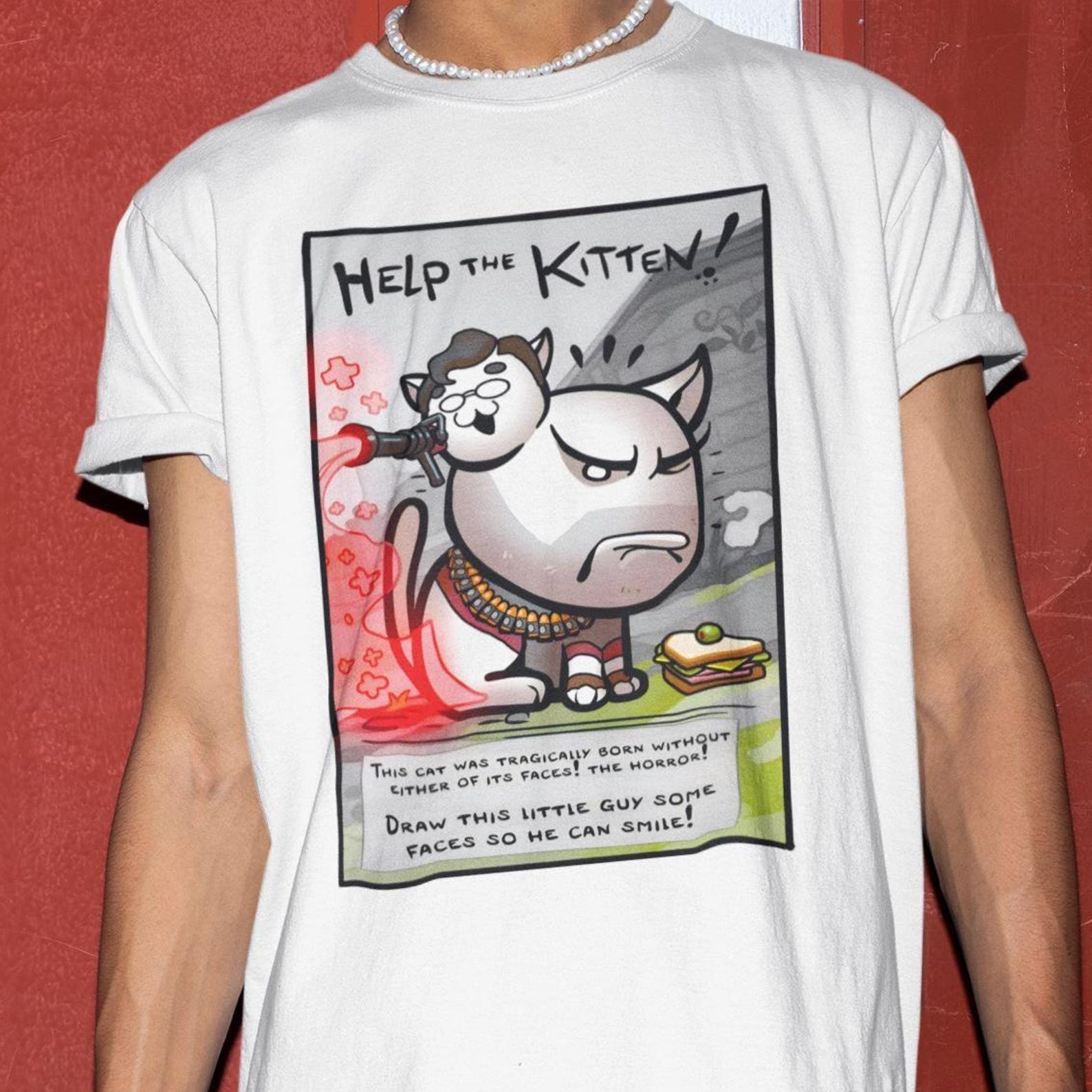 Mewgenics Help The Kitten Shirt - Indie Game Tshirt,Mewgenics Merch 3XL