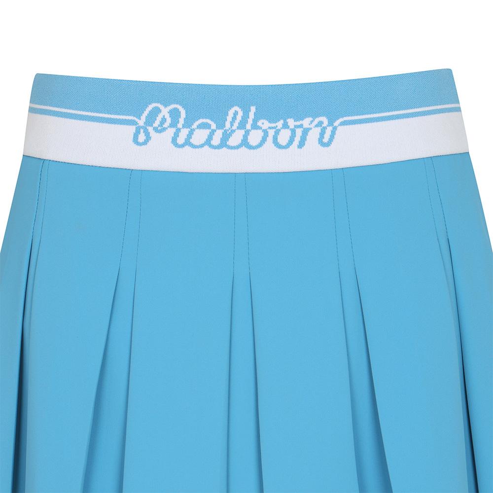 MALBON GOLF Wide Logo Banded Pleated Skirt Blue (Woman)