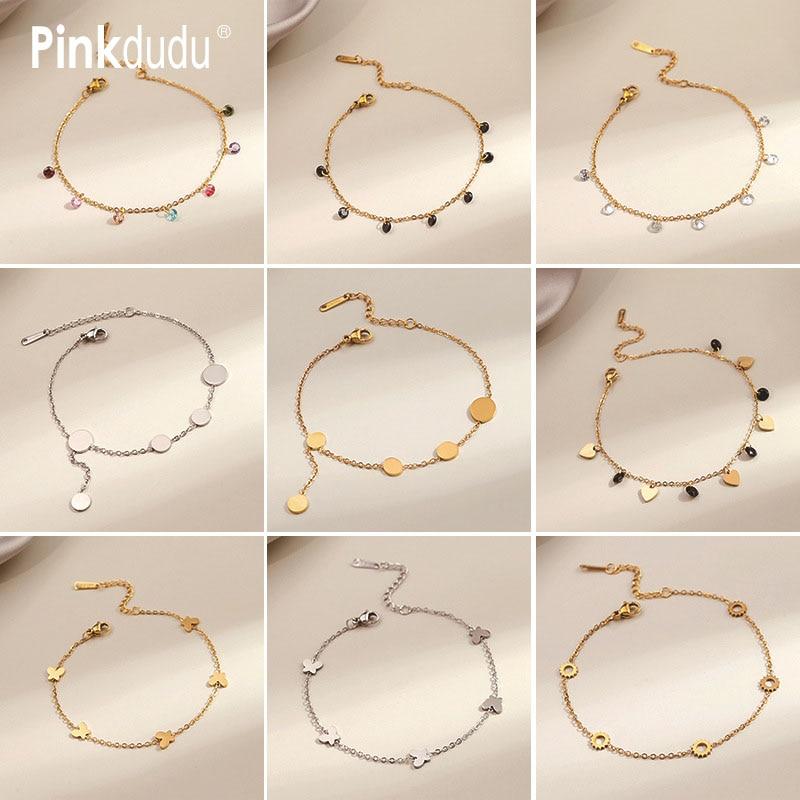 

Pinkdudu модный простой многоцветный круглый браслет «Любовь» сладкий романтический браслет с геометрическим рисунком бабочки для женщин ювелирные изделия PD1400