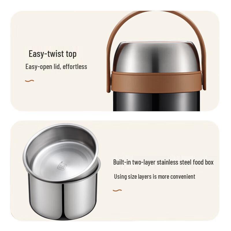 Supor 2L 304 Stainless Steel Vacuum Insulated Food Jar