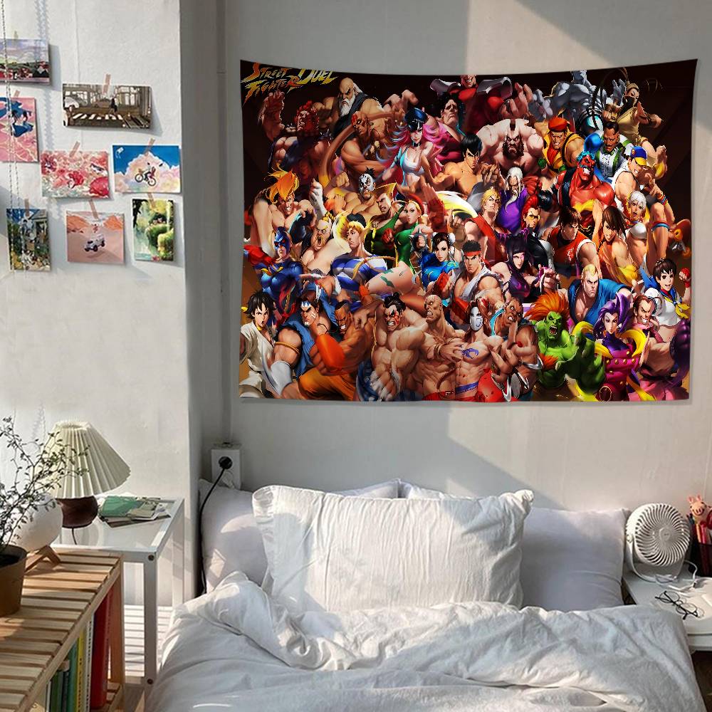 Street Fighter Game Gamer Anime Tapestry Art Science Fiction Room Home Decor Wall Art Decor