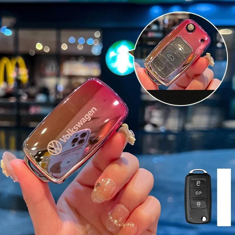 For VOLKSWAGEN TPU Car Key Case Cover Shell Cover For VW Volkswagen Polo Tiguan Passat B5 B6 B7 Golf 4 5 6 MK6 Jetta Lavida Keyc