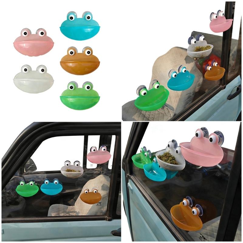 4Pcs Frogs Shape Water Bowl Feeder With Strong Suction Cup Design For Small Pet Reptiles And Amphibians Terrariums Decors