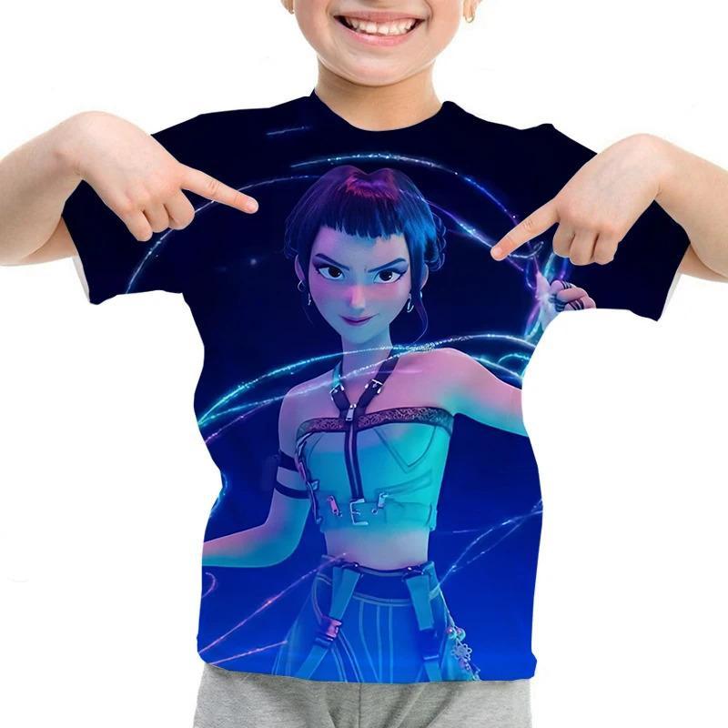 Lässiges lockeres Oberteil Rundhalsausschnitt Print Kurzarm Mode T-Shirts Mädchen