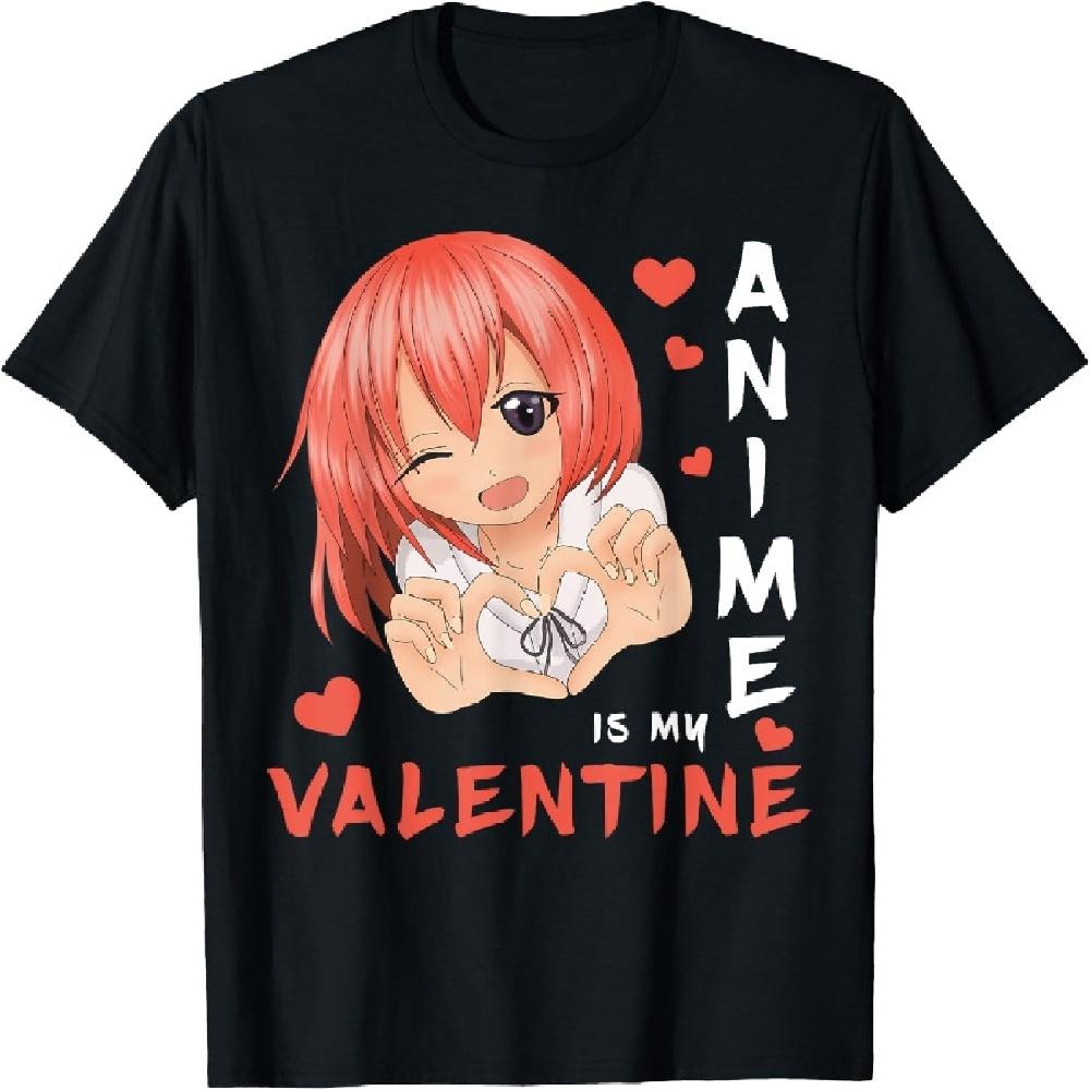 

Аниме - мой Валентин Футболка с японской аниме-девушкой XXXXXL чёрный