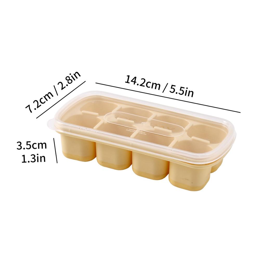 1/2/4pcs Square Plastic Ice Cube Tray With Lid 8 Grids Reusable Ice Cube Mold Refrigerator DIY Ice Maker Ice Mould For Drinks