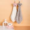 Customizable JENNIFER In Stock Cartoon Bear Hand Towel with Embroidery Edging Hanging Coral Fleece Towel