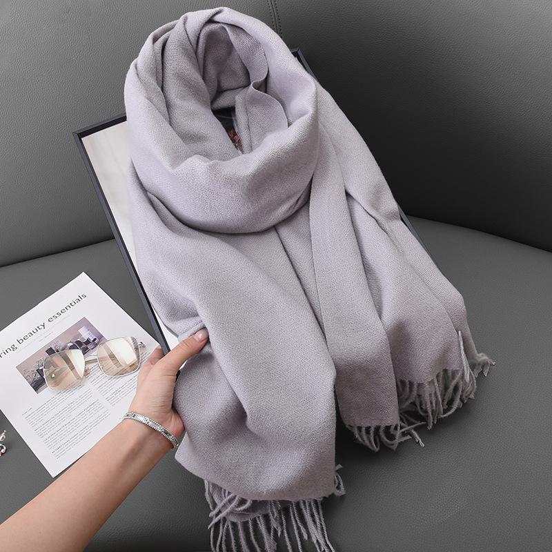 Winter women's red imitation cashmere scarf high sense 2025 will scarf soft temperament versatile warm shawl men