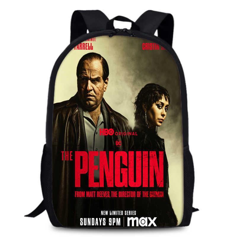Penguin Backpack The Oxford Fabric School Bag Breathable Cushioned Straps Kids