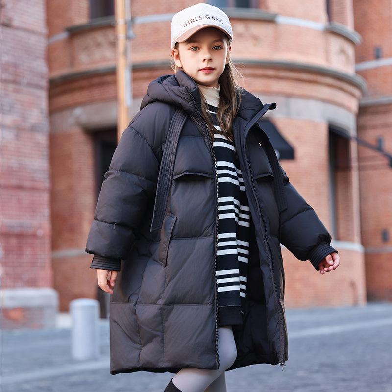 Children's Clothing, Long Down Padded Jacket, Winter Clothes, Thickened Warmth, Girls, Baby, Western Style Padded Jacket, Girls