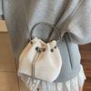 New Popular Fashion Hand Carry Bundle Mouth Bucket Bag Women 2025 Korean Version Ins Simple and Versatile Single Shoulder Messenger Bag