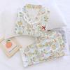 Women's pajamas spring and autumn imitation cotton sweet lace long-sleeved cartoon bow small fresh loungewear set