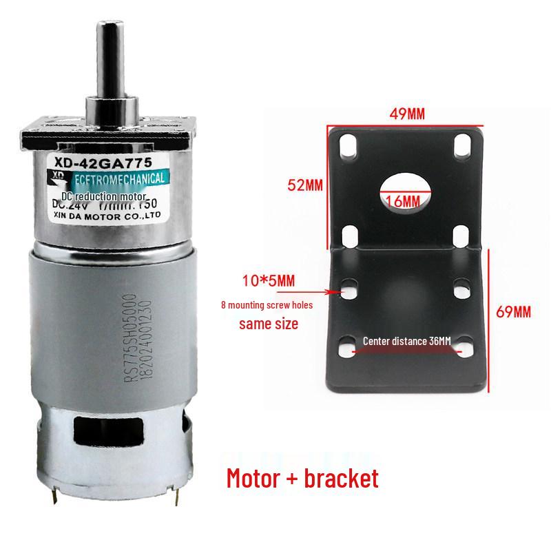42GA-775 Adjustable 775 DC Planetary Gear Motor - Compact High-Power Low-Speed Electric Motor