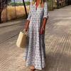 2023 Autumn/Winter Retro Stand Collar Loose Plus Size Fashion Long Dress