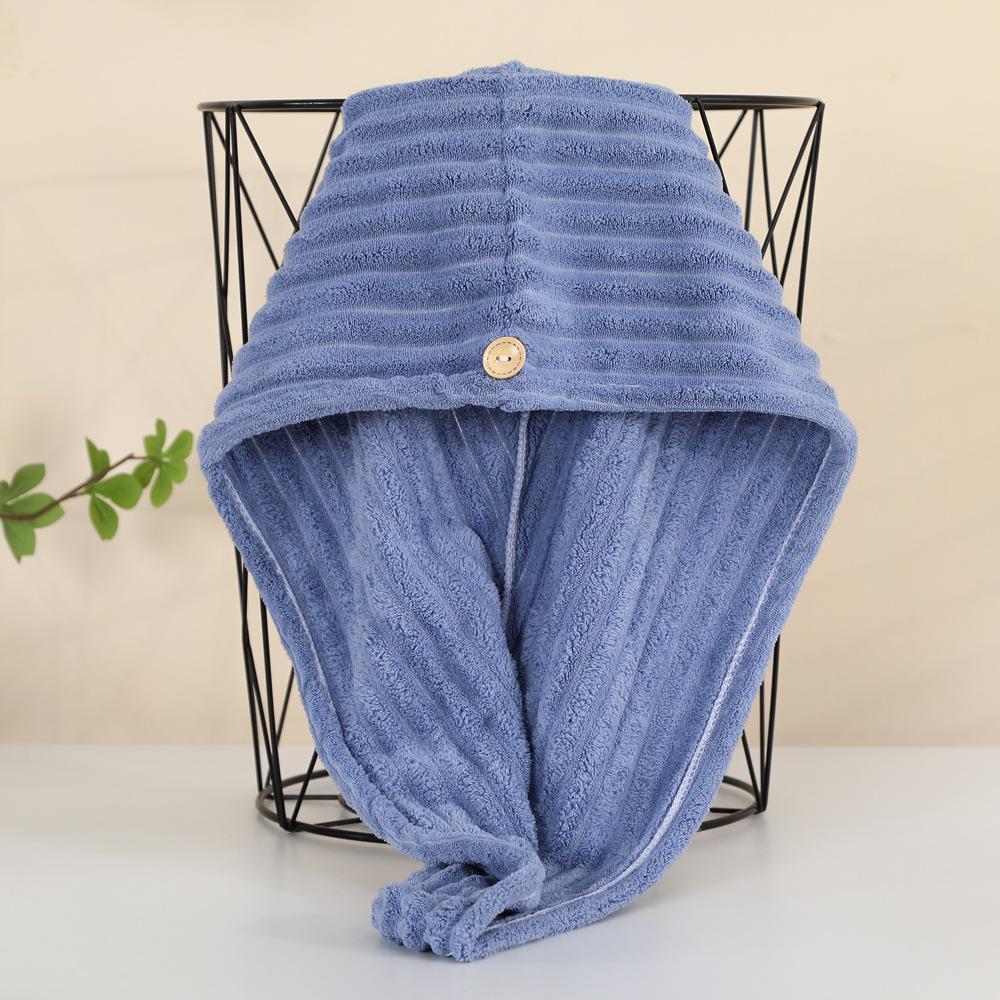 Burlap Quick-Dry Double-Layer Hair Wrap Towel - Water-Absorbent Bath Cap for Women