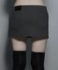 ETRE AU SOMMET Front Zip Belt Detail Mini Skirt (Dark Gray)