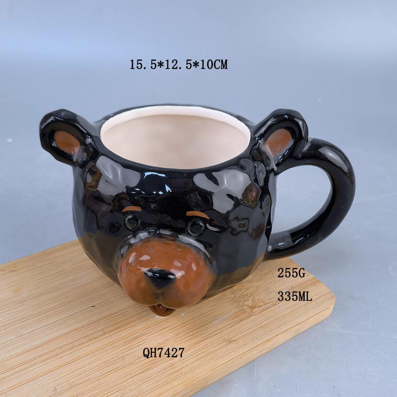 

Ceramic creative animal cup embossed 3D cup bear cup, special-shaped water cup milk cup coffee cup cute 301-400ml