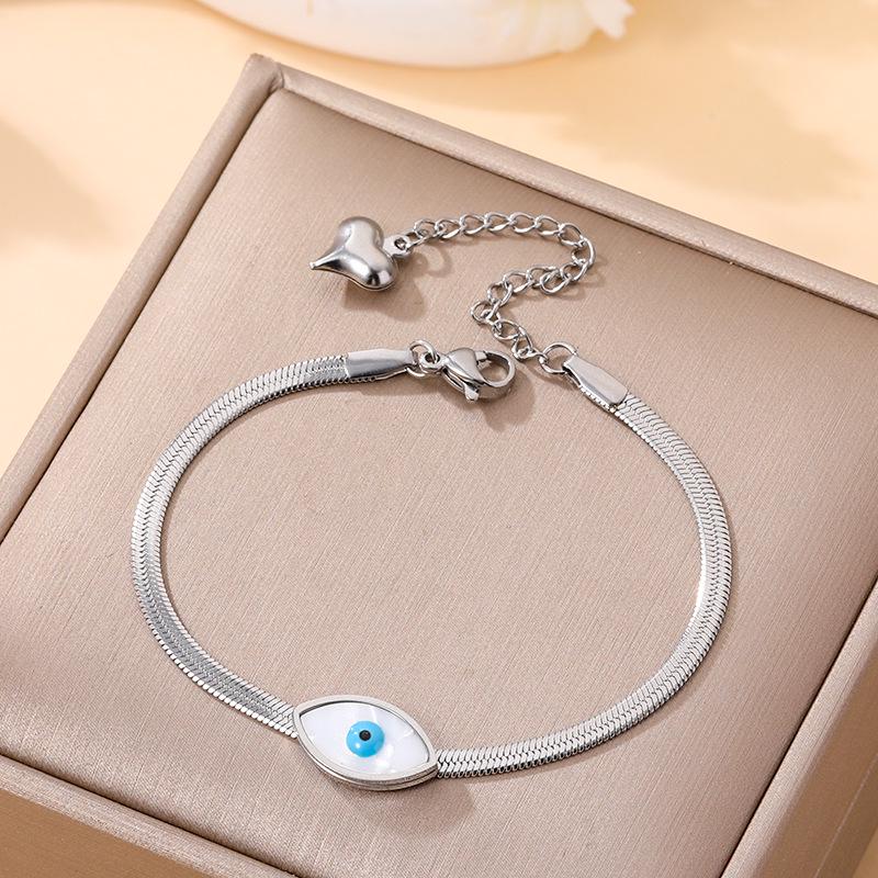 Brățară de Lux în Stil Coreean din Oțel Titanic, cu Trifoi cu Patru Frunze și Diamante Încrustate, pentru Femei - Rezistentă la Decolorare