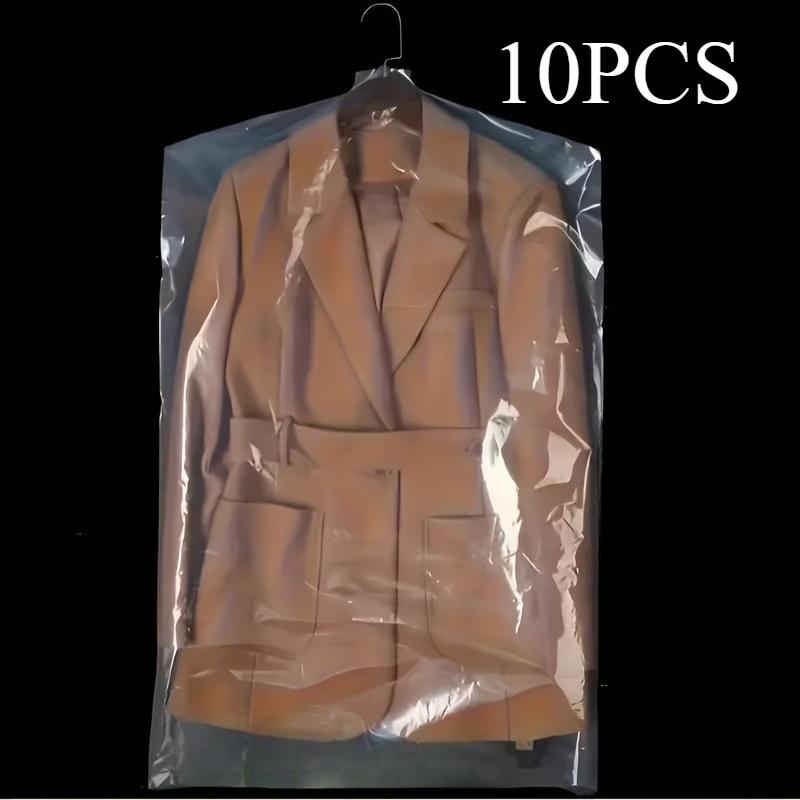 10PCS Clothes Dust Cover Transparent Thickened Washable Dust Bag PEVA Household Dust Cover Coat Suit Cover Hanging Clothes Bag