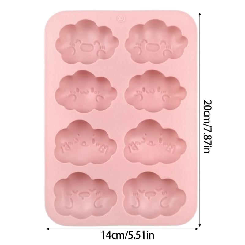 Multipurpose Cartoon Cloud Dessert Molds Effective Silicone Cloud Dessert Molds with 8 Compartments for Baking