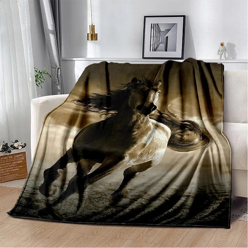 Horse Animal Pentium Gallant Steed Blanket,Soft Throw Blanket for Home Bedroom Bed Sofa Picnic Travel Office Cover Blanket Kids