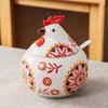 Chicken Ceramic Spice Chicken Ceramic Spice Jar 1pc Henshaped With Lid Redbluegreen Rustic Kitchen Dining Storage Gift For Chefs