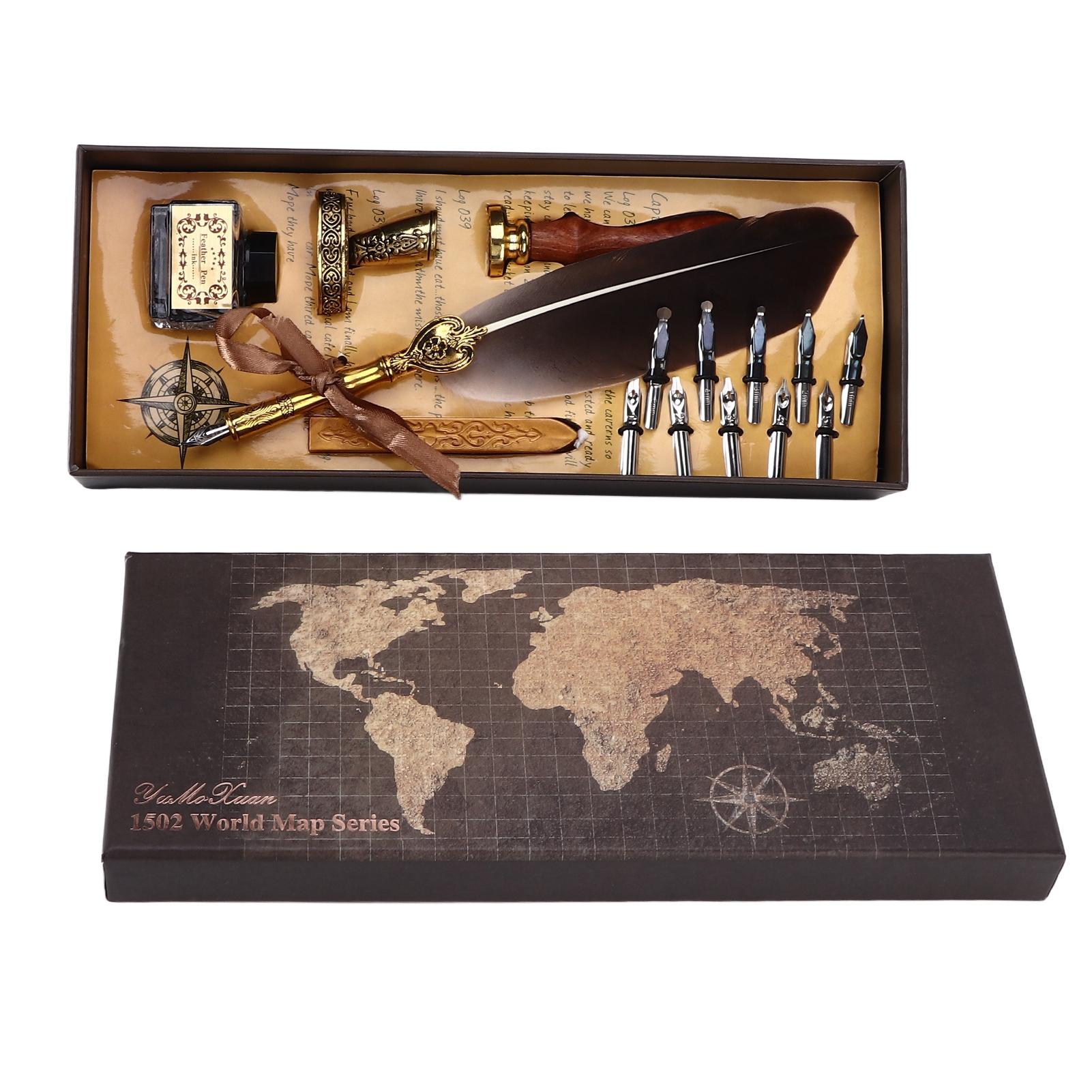 

Calligraphy Pen Retro Style Reliable Wearable Replaceable Nibs Attractive Decorative Writing Tools коричневый