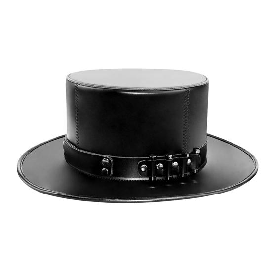 

Чорний Капелюх Топ Хат Готичний Стімпанк Штучна Шкіра Маскарадний Костюм Реквізит чорний
